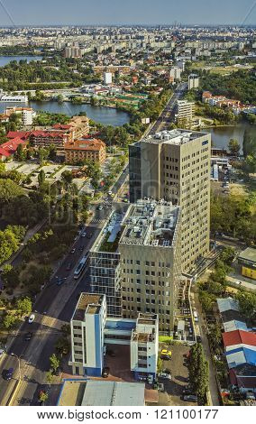 Aerial City View In Bucharest, Romania