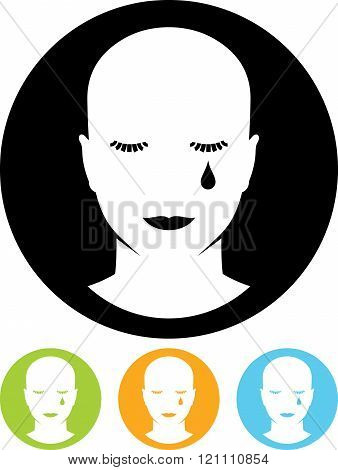 Crying face vector illustration