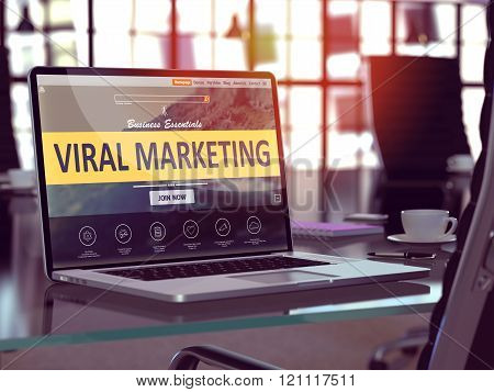 Viral Marketing Concept on Laptop Screen.