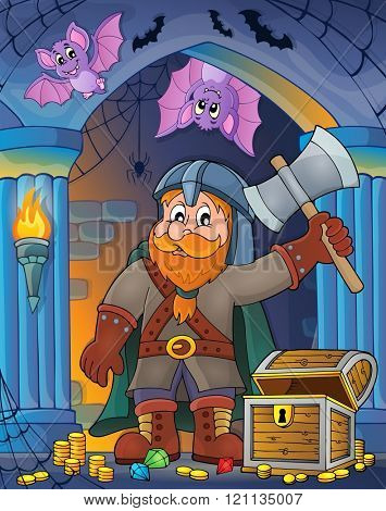 Dwarf warrior theme image 2 - eps10 vector illustration.