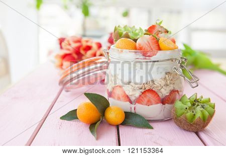 Porridge With Fruits And Yogurt