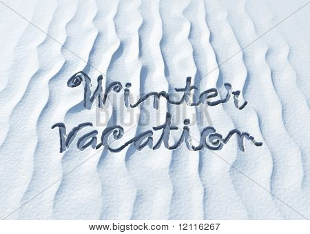 vacaciones de invierno, palabras en la nieve