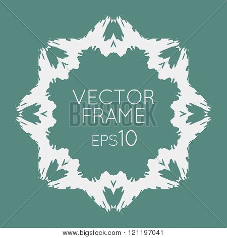 Vector square flower frame for text, images, monograms, photo frames.