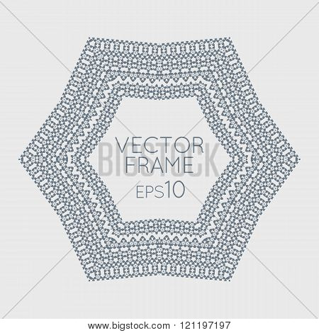 Vector square flower frame for text, images, monograms, photo frames.