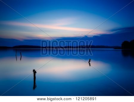 Long Exposure Lake Landscape