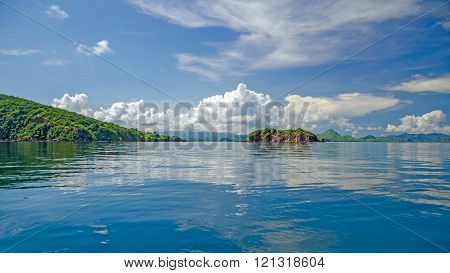 Green hills of the azure blue sea