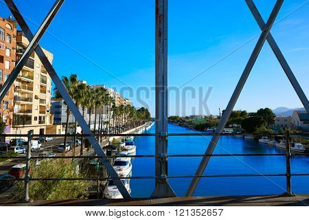 Cullera bridge over Xuquer Jucar river of Valencia at Spain