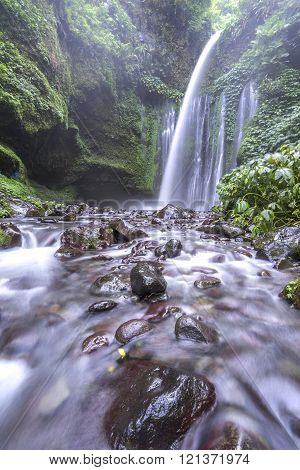 Tiu Kelep waterfall near Rinjani Senaru Lombok Indonesia Southeast Asia