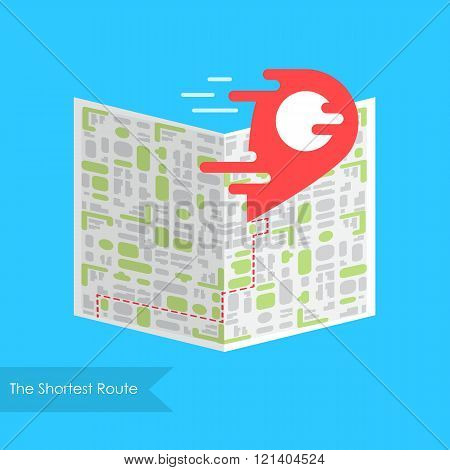 Red Pointer On Map