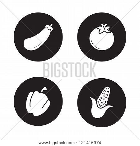 Vegetables icons set