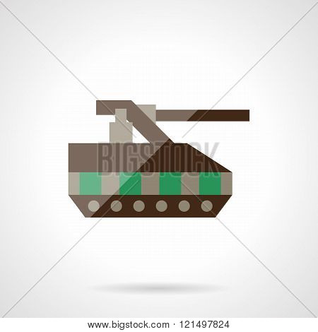 Radio control tank flat color design vector icon