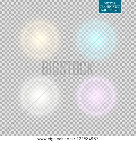 Abstract image of lighting flare. Set