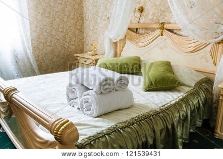 Vintage classic hotel bedroom interior