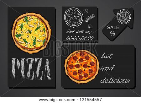 pizza food menu cafe brochure