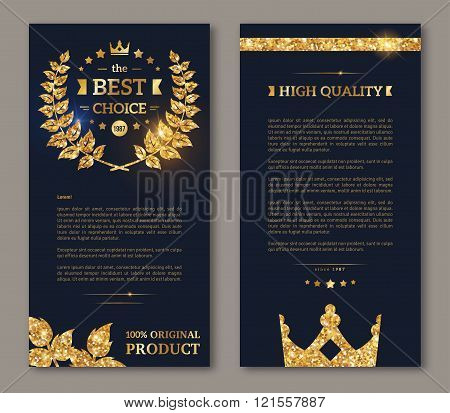 Flyer design layout template gold laurel wreath
