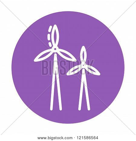 Windmill icon with long shadow.