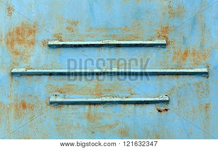Rusty Blue Metal Texture With Lines.