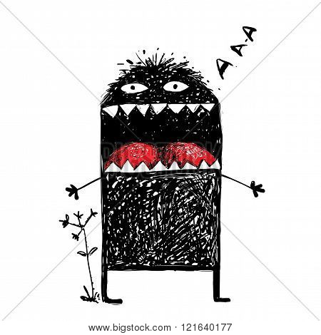 Ugly Character Monster Screaming