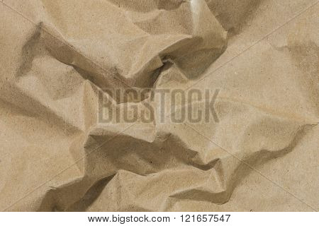 Brown Crumpled Paper Texture Background
