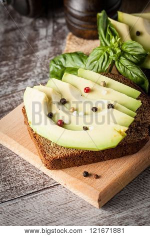 Healthy sandwich with avocado