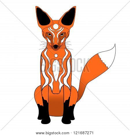 Cute cartoon red and white fox vector illustration