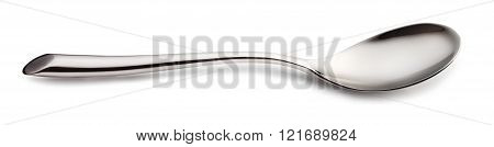 Silver Spoon On White Background
