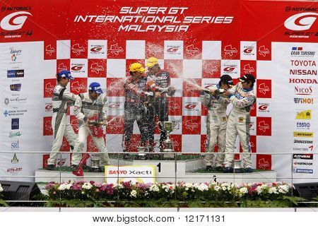 Japão - junho: Pódio de Super GT 2008 Round 4 no Japão, Malásia