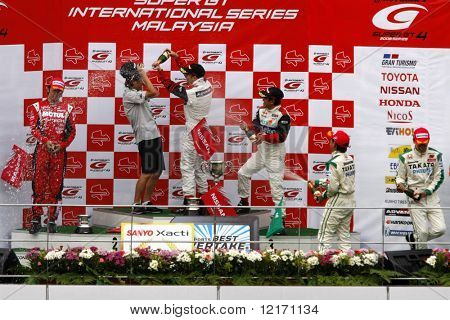 Japão - junho: Pódio de Super GT 2008 Round 4 no Japão, Malásia