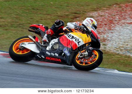 SEPANG - 05 februari: Andrea Dovizioso van de Repsol Honda team praktijken in de pre-season tests 