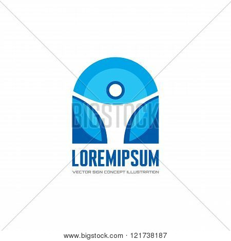 Human character vector logo concept illustration. Abstract man figure logo. People logo. Human icon.