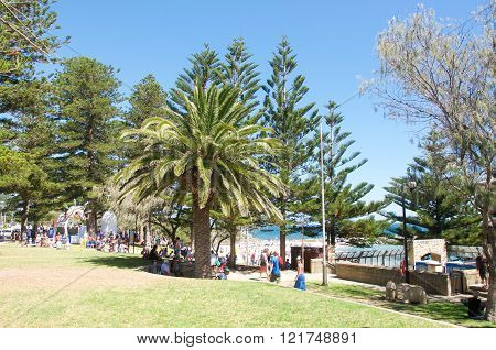 COTTESLOE,WA,AUSTRALIA-MARCH 12,2016:  People at the interactive free public arts festival 