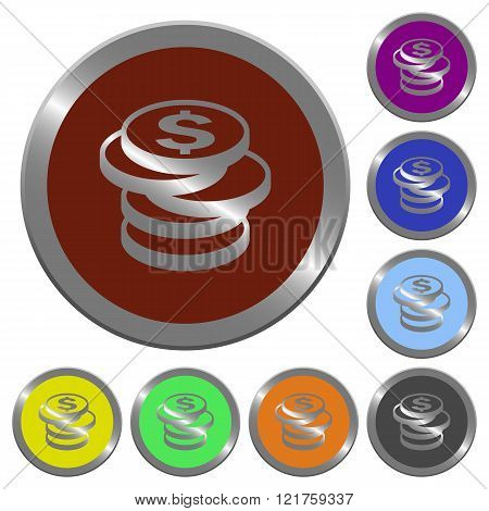 Color Dollar Coins Buttons