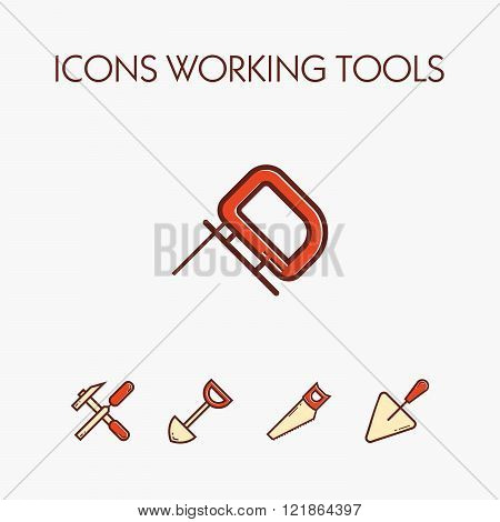 Icons worcking tools