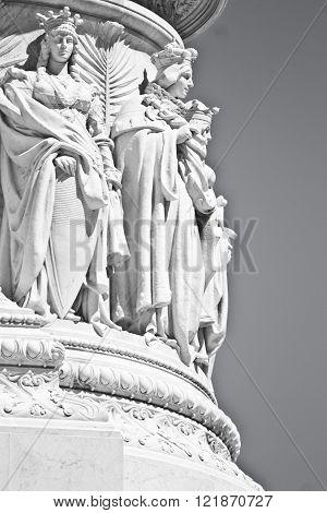 Statue at the Cordonata stairs on Capitoline Hill Rome Italy