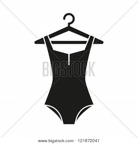 Black swimsuit on hanger