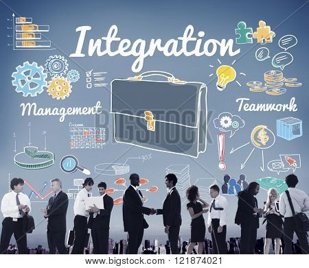 Integration Blend Combine Merge Unite Consolidate Concept