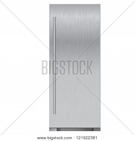 Refrigerator stainless. Vector illustration isolated on white background