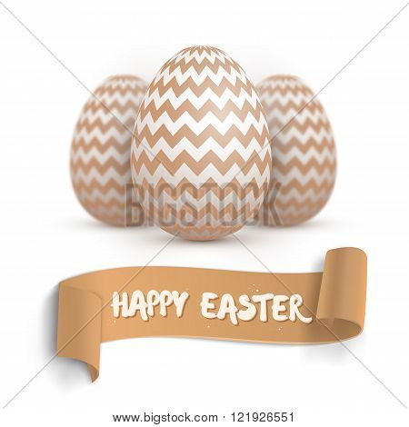 Realistic Vector Easter Egg Set. Happy Easter Painted Vector Egg