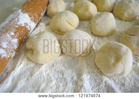 Preparation for home baking muffins on white