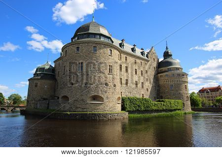 Orebro Castle at sunny summer day, Sweden