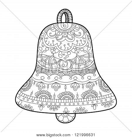 Bell coloring book for adults vector