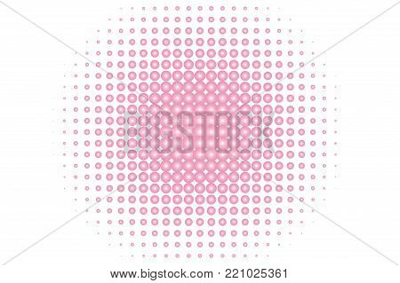 Pink pearl Halftone background. Digital gradient. Dotted pattern with circles, dots, point large scale. Design element for web banners, posters, cards, wallpapers, sites, panels.