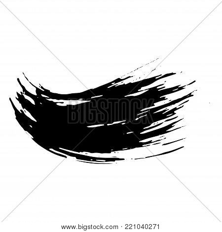 Ink vector dry brush stroke. Vector illustration. Grunge hand drawn watercolor texture. Space for text