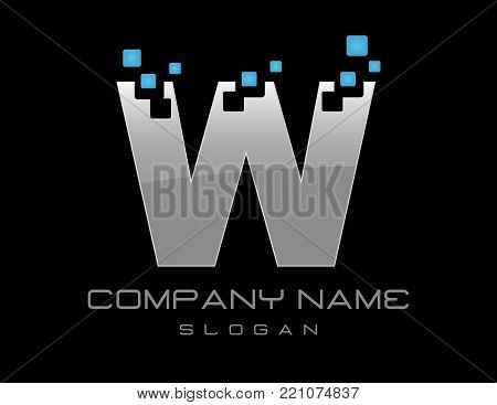 tecno letter W on a black background
