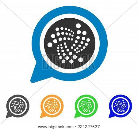 Iota Message Cloud icon. Vector illustration style is a flat iconic iota message cloud symbol with gray, yellow, green, blue color versions. Designed for web and software interfaces.
