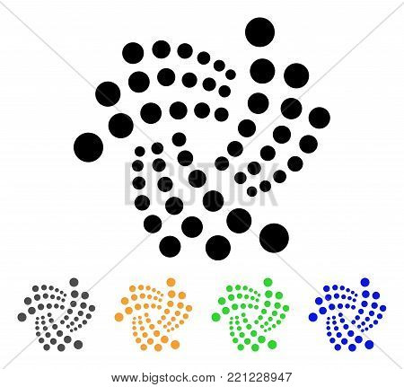 Iota Currency icon. Vector illustration style is a flat iconic iota currency symbol with grey, yellow, green, blue color variants. Designed for web and software interfaces.