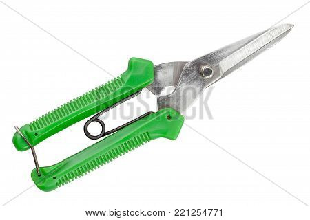 Pruning scissors isolated on white background with clipping path