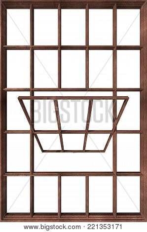 Window frame isolated on white. 3D render