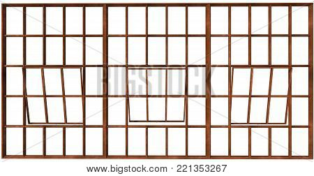 Window frame isolated on white. 3D render