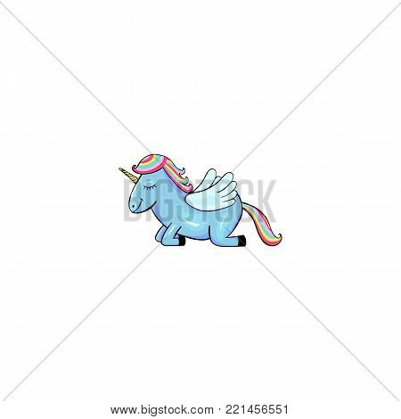 Pegasus cartoon icon isolated on white background